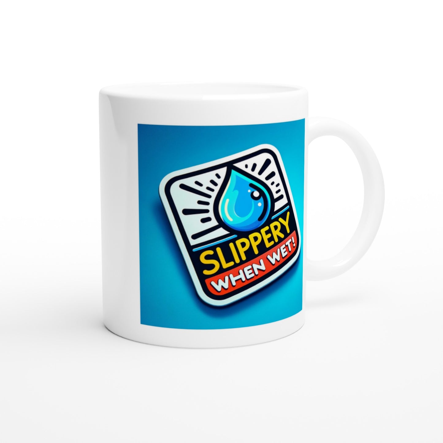 Slippery when wet blue 11oz Ceramic Mug - Devil n Dove Online