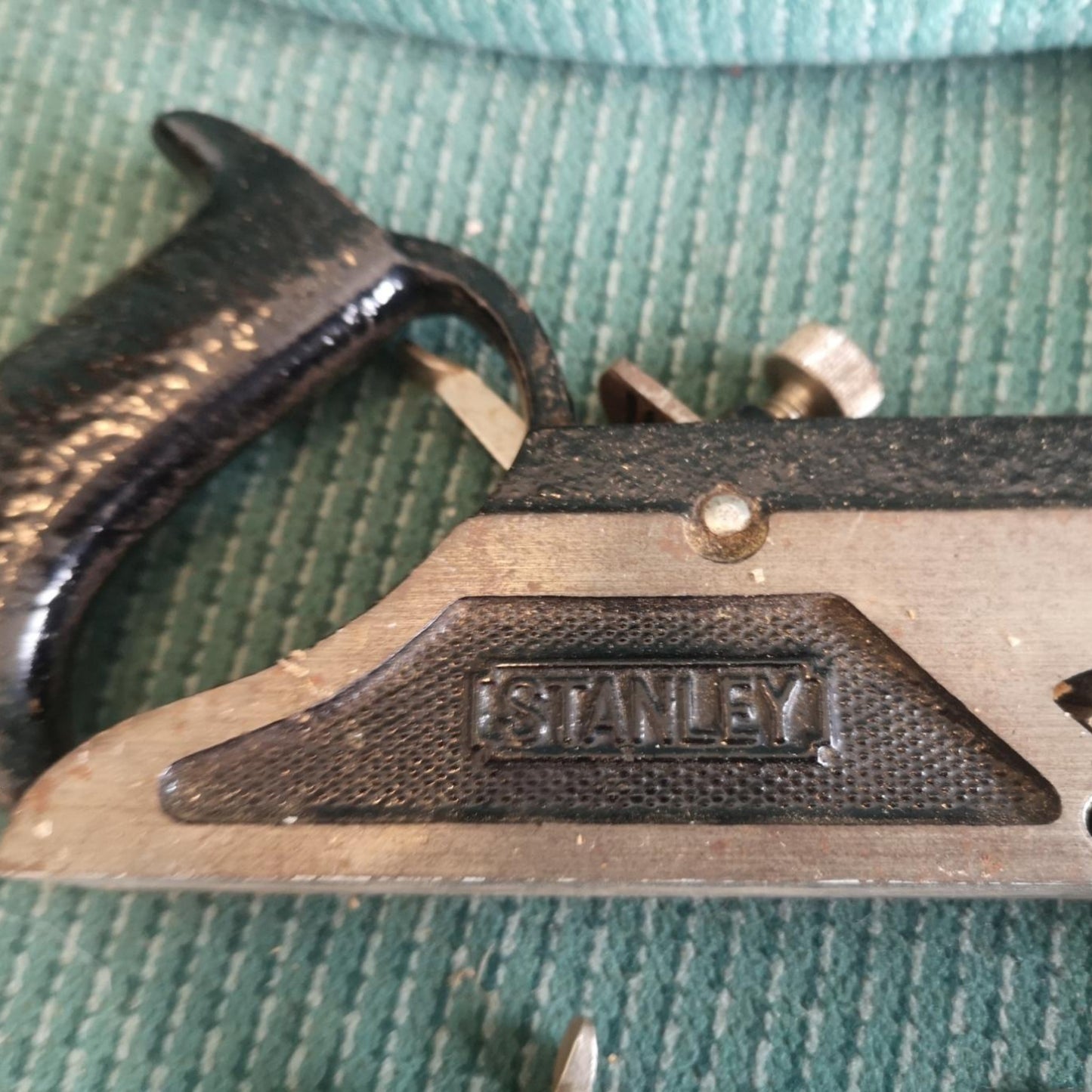 Vintage Stanley No. 78 Duplex Rabbet Plane box with green label, made in Canada, featuring 1 ½-inch cutter and 8 ½-inch body.