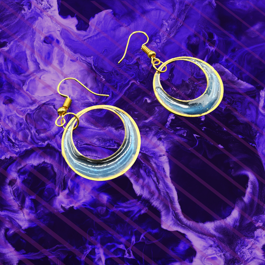 Blue transparent hooped earrings - Devil n Dove Online