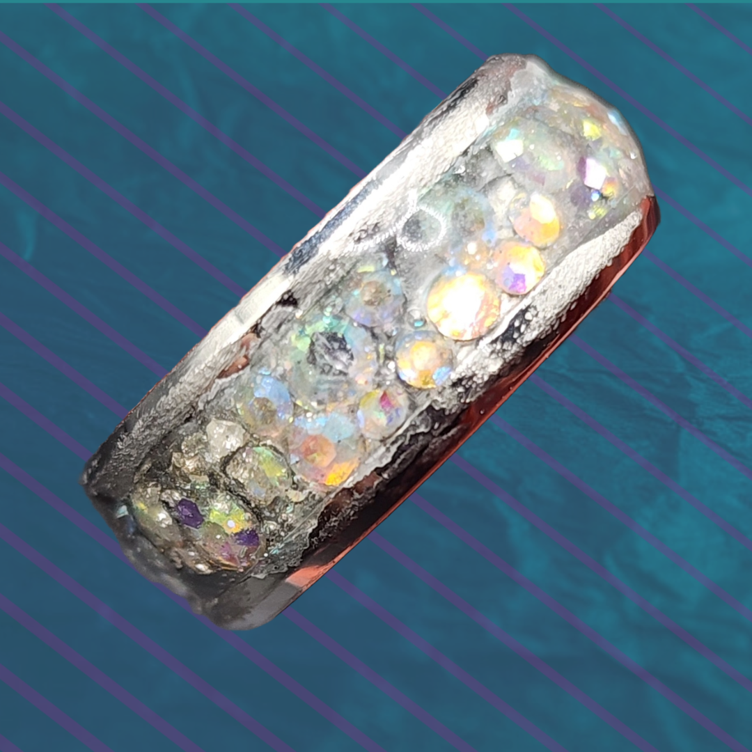 Crushed sparkle stones ring Size 7