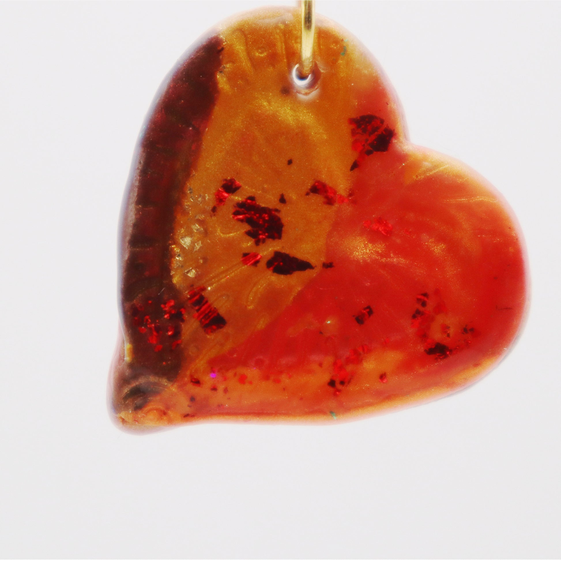 Amber Glow - Handcrafted Heart-Shaped Glass Pendant - Devil n Dove Online