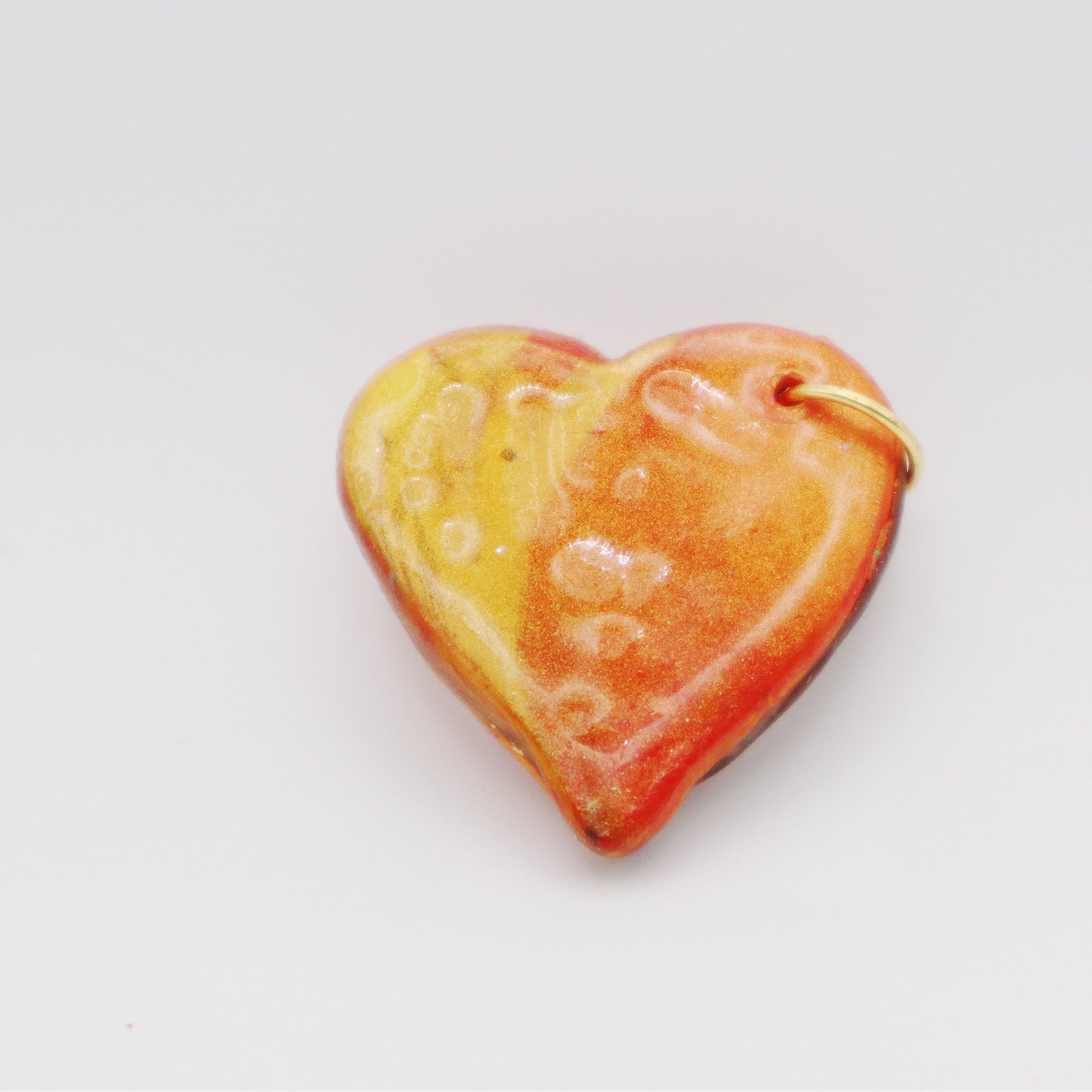 Amber Glow - Handcrafted Heart-Shaped Glass Pendant - Devil n Dove Online