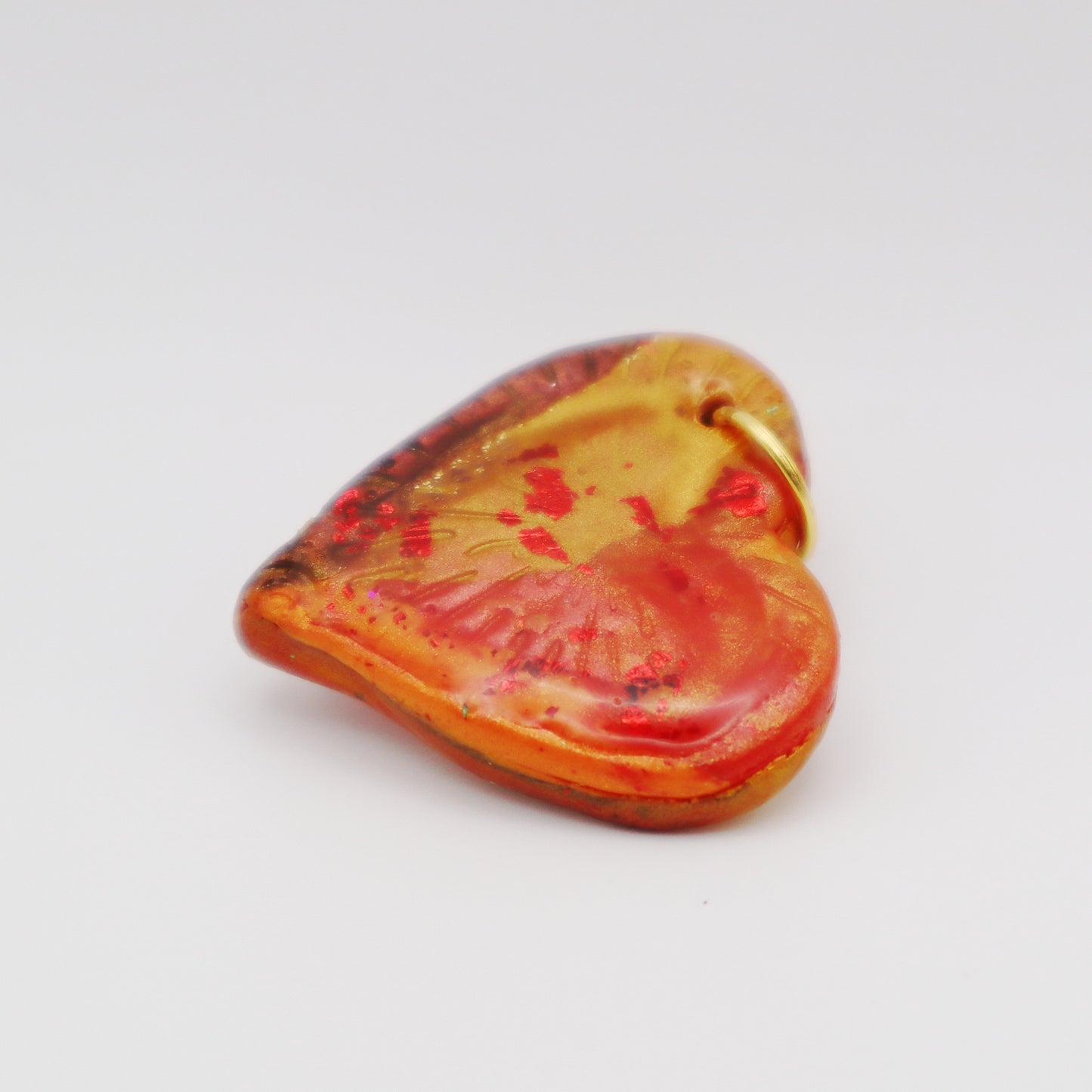 Amber Glow - Handcrafted Heart-Shaped Glass Pendant - Devil n Dove Online