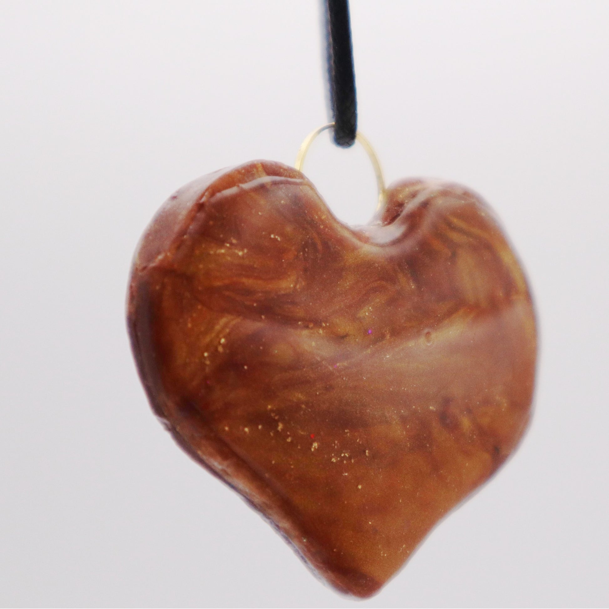 Golden Embossed Heart Pendant - Devil n Dove Online