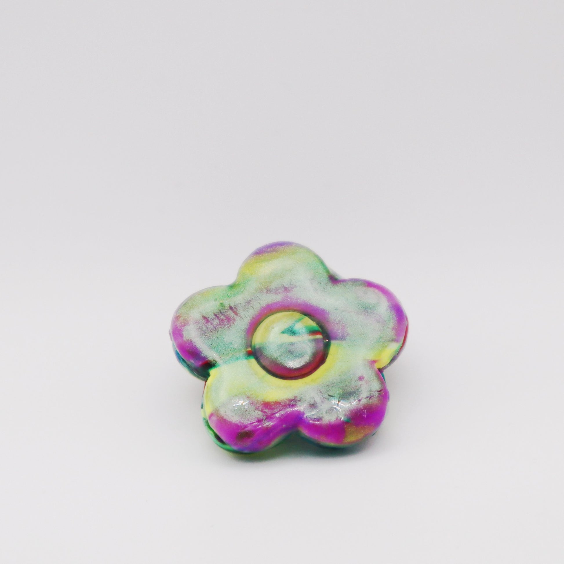 Rainbow Swirl Flower Brooch - Devil n Dove Online