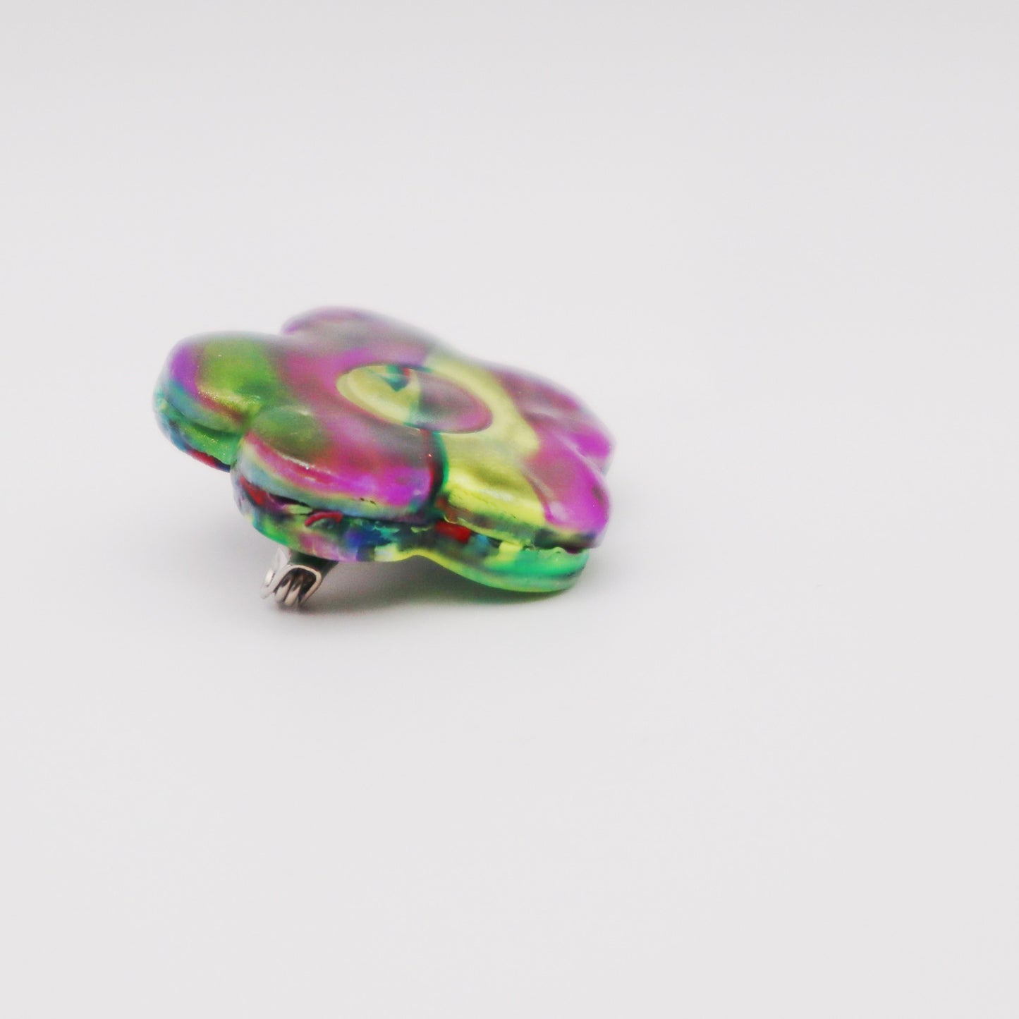 Rainbow Swirl Flower Brooch - Devil n Dove Online