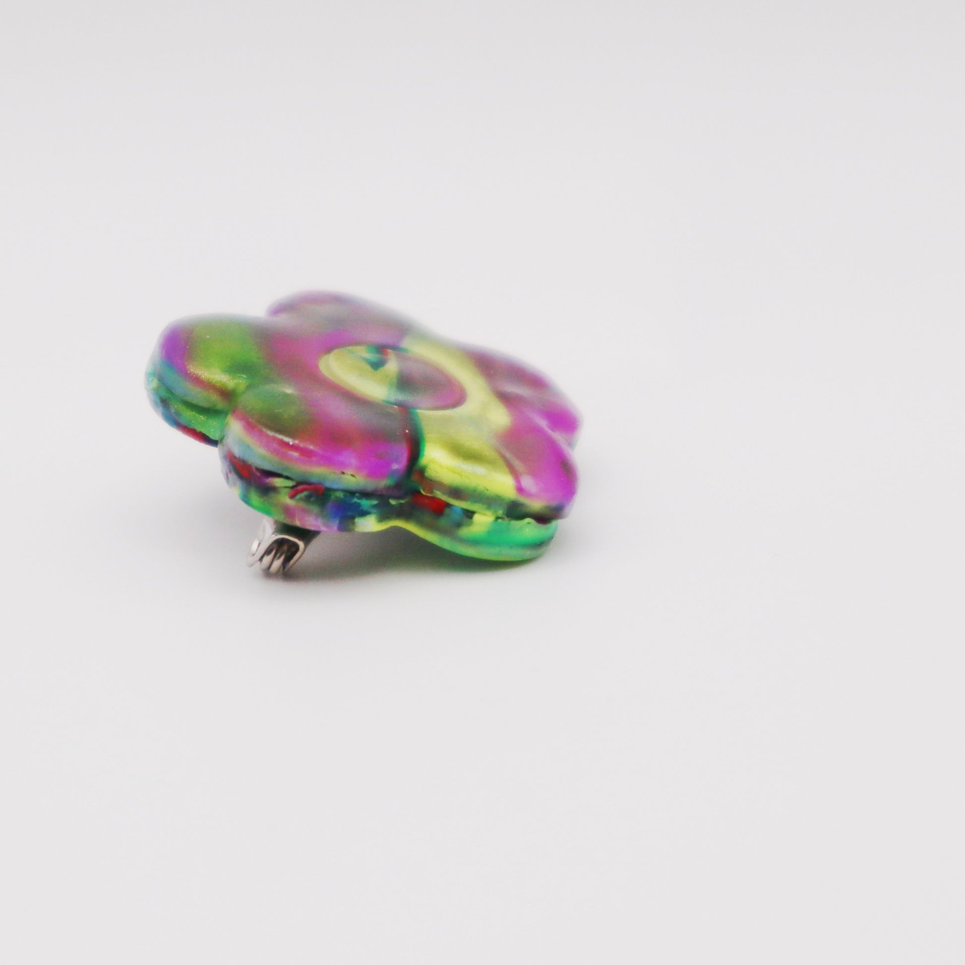 Rainbow Swirl Flower Brooch - Devil n Dove Online