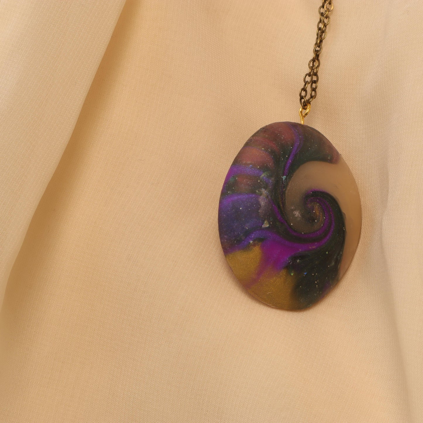 Handcrafted Galaxy Swirl Pendant