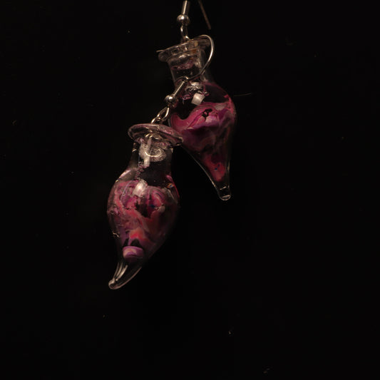 Elegant Glass Earrings with Polymer Clay Accents