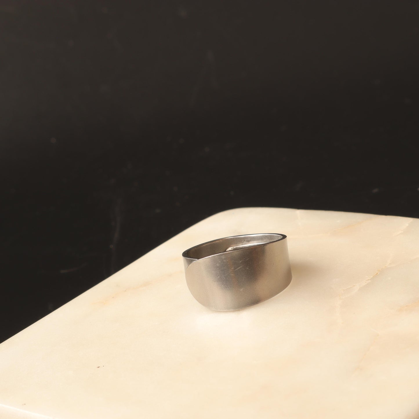 Modern Minimalist Stainless Steel Ring with polished finish