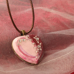 Vintage Romance Polymer Clay Heart Pendant