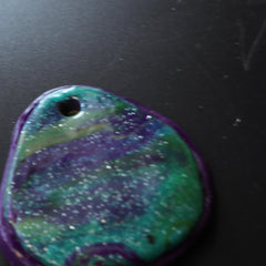 Vibrant Swirl Polymer Clay Pendant