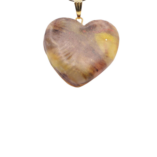 Autumn Whispers: Artisanal Earth-Toned Heart Pendant - Devil n Dove Online