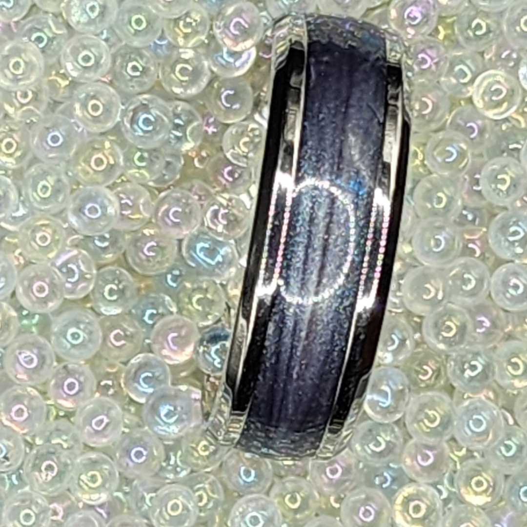 Steel with gray ring form coated in resin and mica size 11