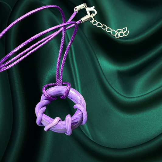 Lavender Knot - Handcrafted Polymer Clay Ring Pendant - Devil n Dove Online