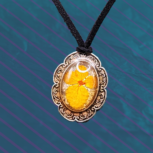 Sweet orange strung on black leather Pendant - Devil n Dove Online